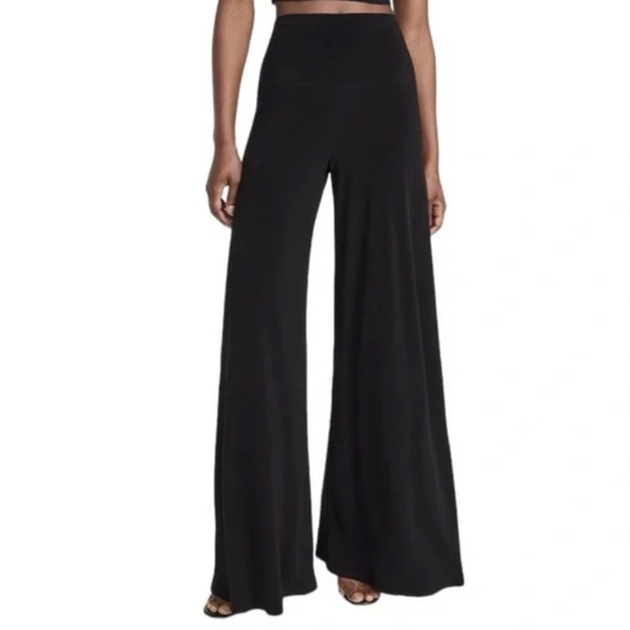 Norma Kamali Black Elephant Wide Leg‎ Pull On Pants Size Medium - Picture 1 of 14